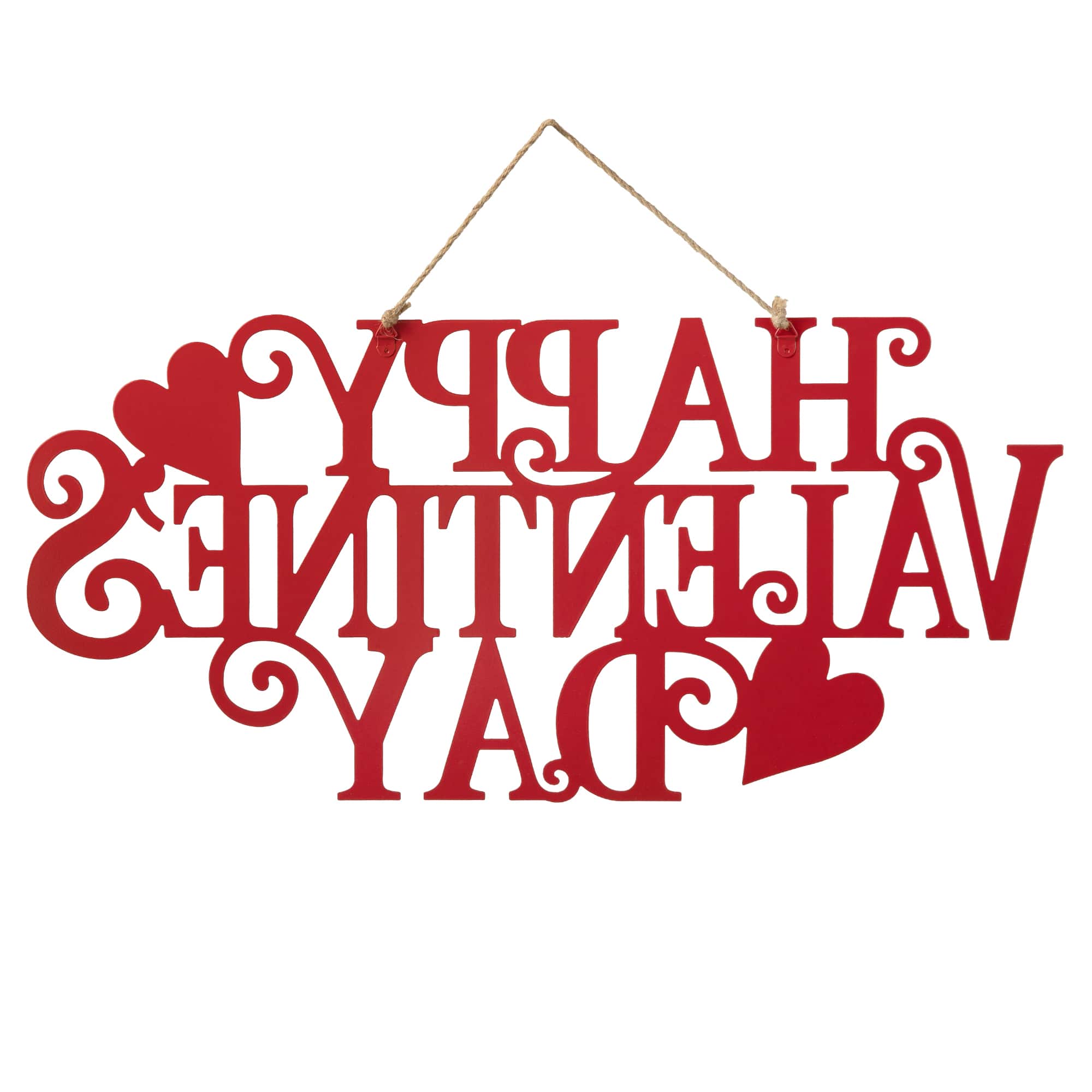 Glitzhome® 24" Metal "HAPPY VALENTINE'S DAY" Wall Decor